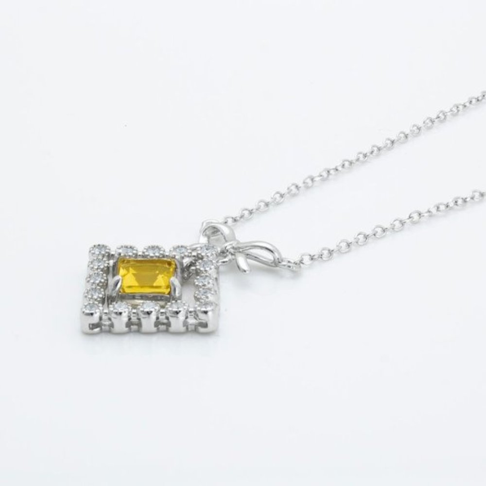 Beautiful Citrine Sterling Silver Necklace
